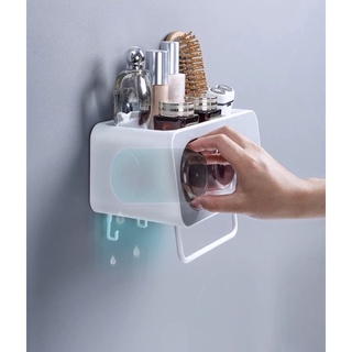 Kệ để bàn chải và kem đánh răng kèm 2 cốc nằm ngang Ecoco E2111