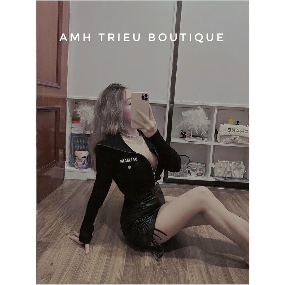 Chân Váy Da Chữ A Ngắn Rút Dây Cao Cấp | BigBuy360 - bigbuy360.vn