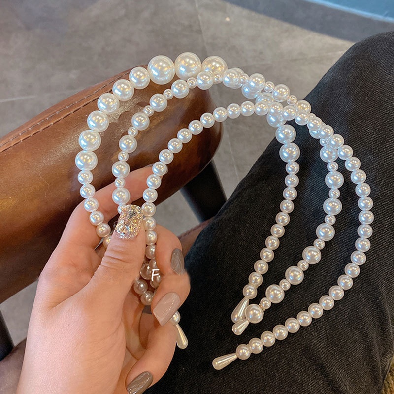 Băng Đô Đính Ngọc Trai Đơn Giản Phong Cách Hàn Quốc Cho Nữ