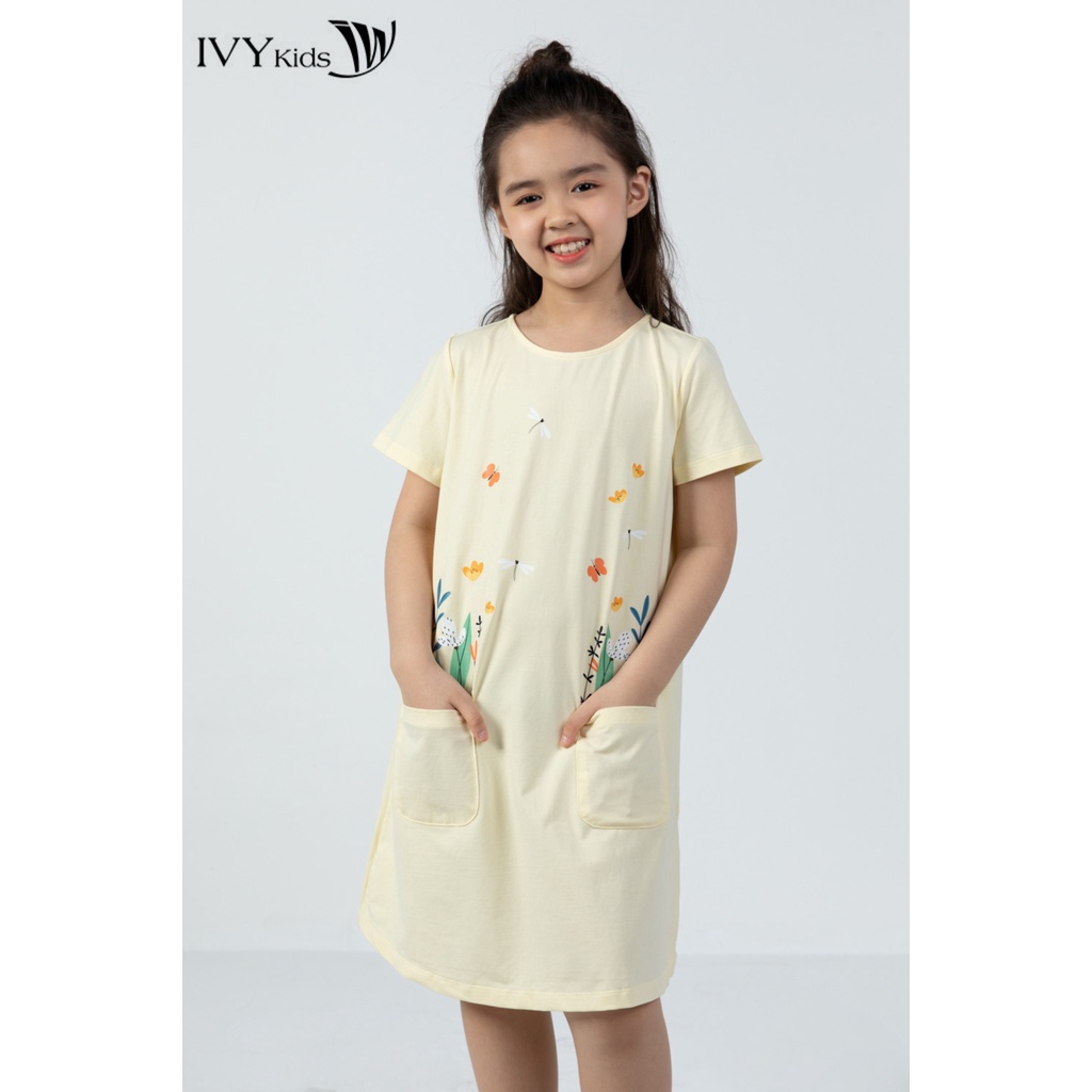 Đầm thun bé gái dáng suông IVY moda MS 42G1323