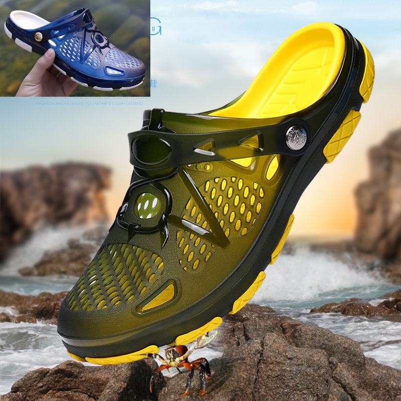 Dép Bít Mũi Đế Dày Chống Trượt Thoáng Khí Có 3 Kiểu Lựa Chọn Size 38-45 Thời Trang Mùa Hè Cho Nam