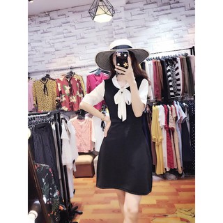 (đã cập nhật)Đầm xnel thắt nơ phối tay lụa CC47