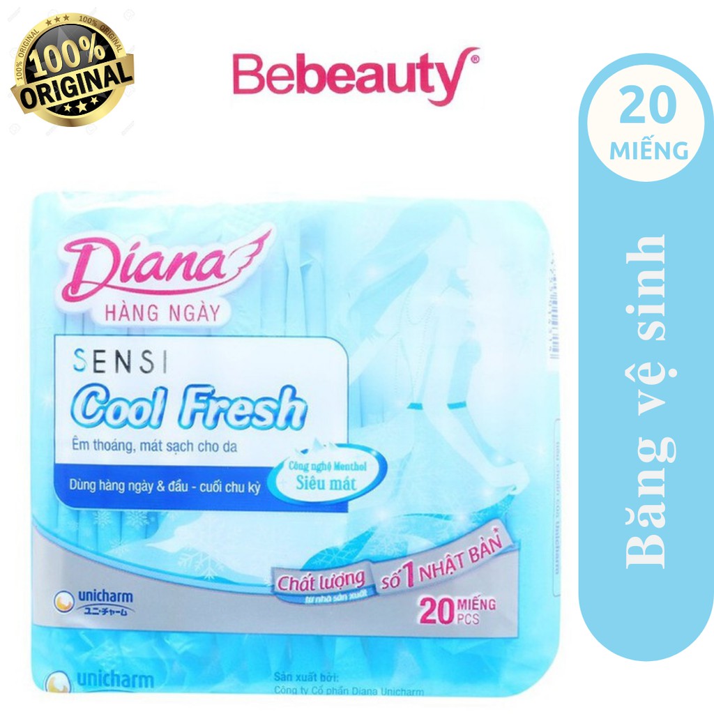 Băng vệ sinh siêu mát lạnh hàng ngày Diana Sensi Cool Fresh (20 miếng/gói) - 2201360