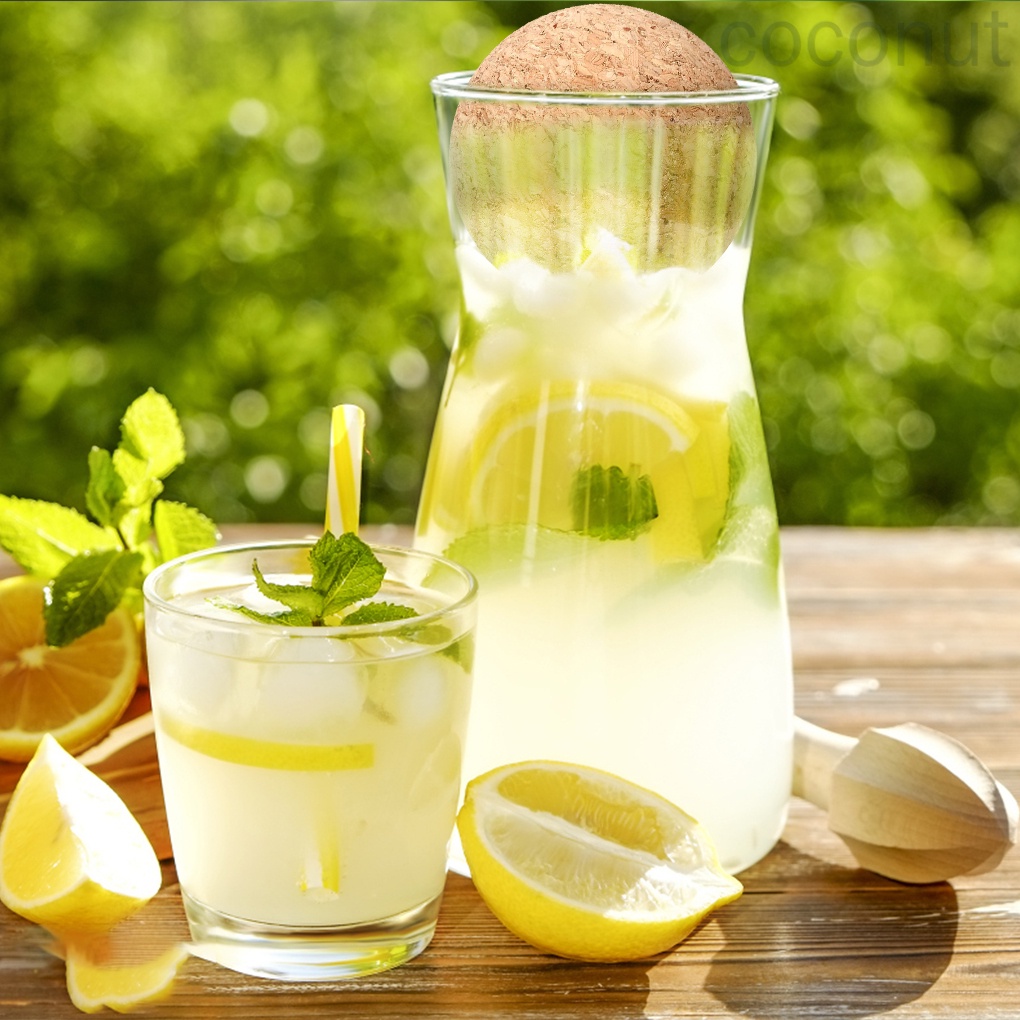 Set 2 nút bần chặn chai rượu hình tròn bằng gỗ 6.5cm