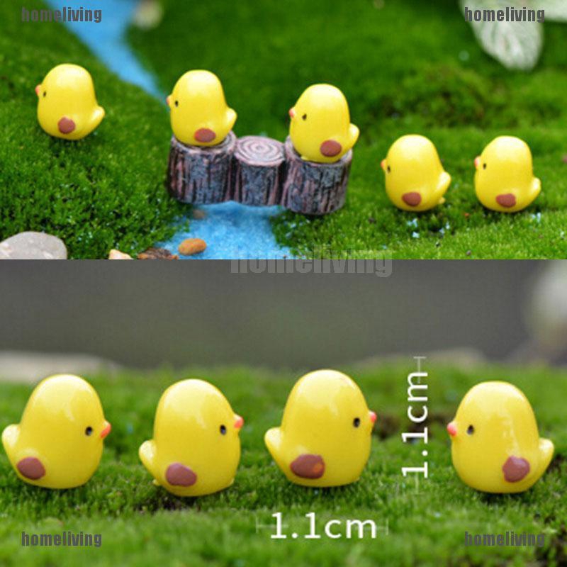 Bộ mô hình 5 chú gà con đáng yêu kích thước 1.1x1.1cm dùng trang trí sân vườn tiện dụng