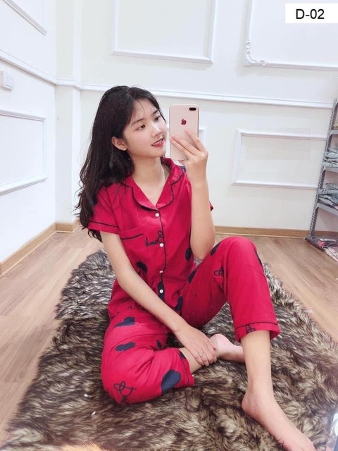 Chọn Mẫu🌈🌈Pizama tay cộc quần dài 40-60kg | BigBuy360 - bigbuy360.vn
