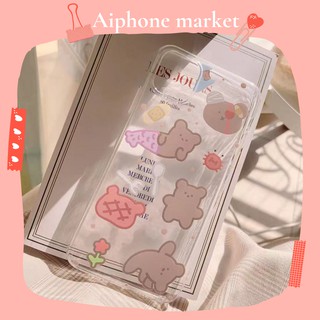 Ốp điện thoại silicon in hình gấu hoạt hình cho Apple iPhone 12 11 Pro Max 7/8 Plus XR 12