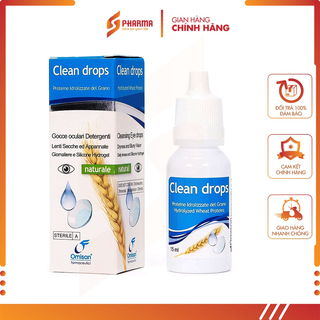 Dung dịch nhỏ mắt dưỡng kính áp tròng Clean Drops - Omisan - Italia [Lọ 15ml]