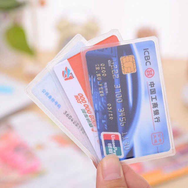 Túi đựng thẻ căn cước, atm, card visit, bằng lái xe, thẻ sinh viên, nhân viên trong suốt, vỏ bọc bao đựng bảo vệ thẻ