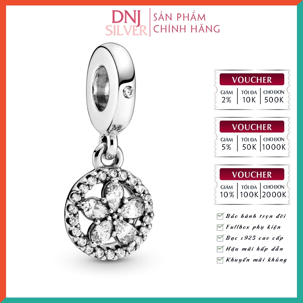 [Hàng cao cấp] Charm bạc 925 cao cấp, hàng chuẩn bạc - Charm Sparkling Snowflake thích hợp để mix vòng tay charm - DN095