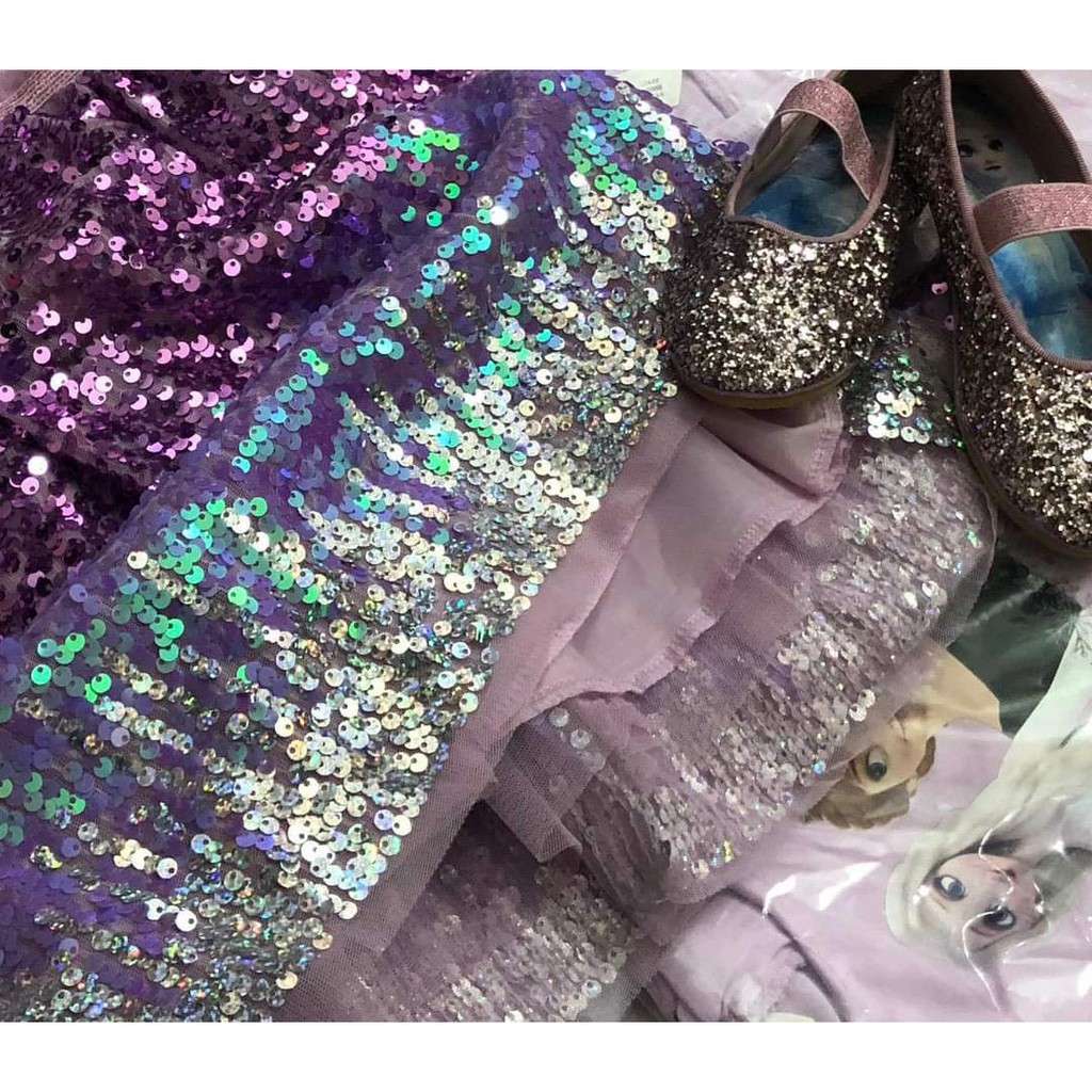 Váy công chúa Elsa xinh xắn đáng yêu ngắn tay dành cho bé gái