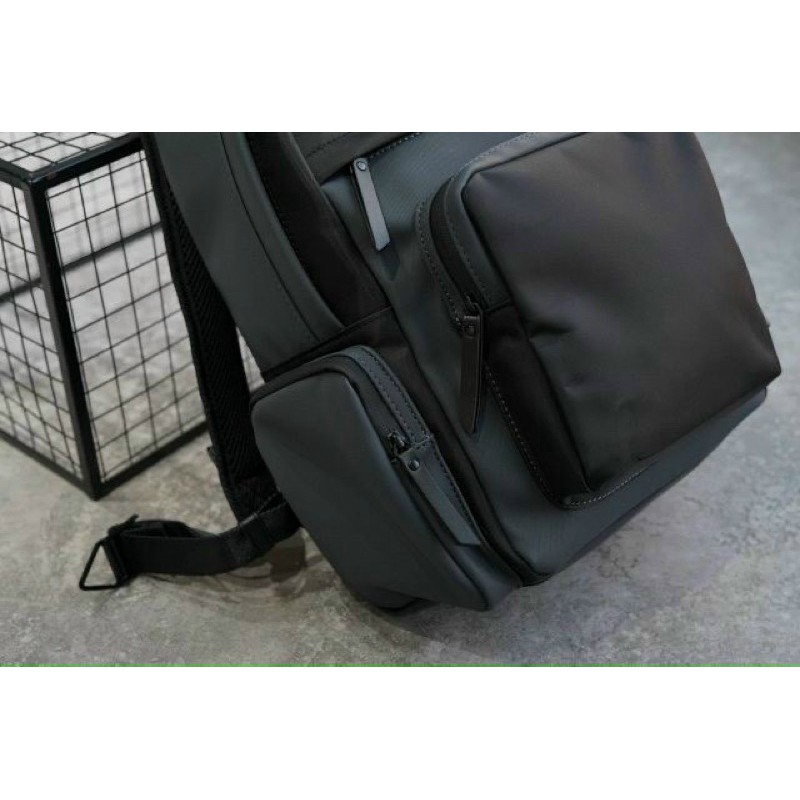 -Balo form vuông ngăn laptop 16inch  C•K backpack--navy phối đen classic