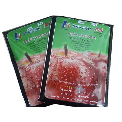 Giấy in màu in ảnh kim mai 100 tờ 135gsm, giấy bóng 2 mặt