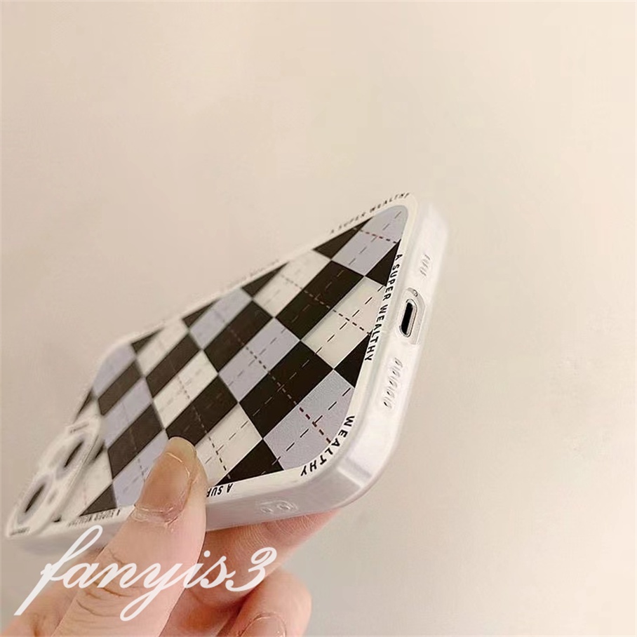 Ốp Điện Thoại tpu Mềm Họa Tiết Sọc Caro Trắng Đen Linh Hoạt Cho iphone 15 14 13 12 11 pro max xs max xr x xs 8 7 6s 6 plus se 2020