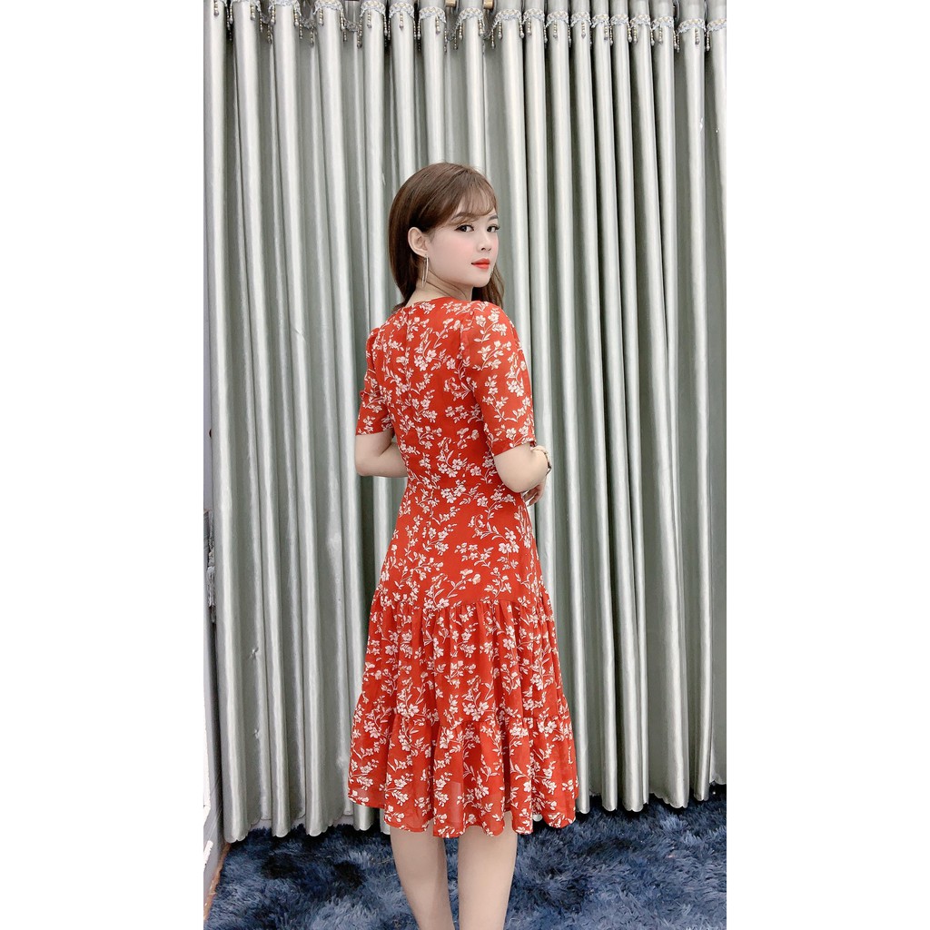 [Mã FAGREEN1505 giảm tới 30K đơn 99K] Đầm Nữ Dự Tiệc Hoa Đỏ Nhí, Váy Hoa Nữ Dự Tiệc Cưới Sang Trọng [FREE SHIP] [V09] | BigBuy360 - bigbuy360.vn