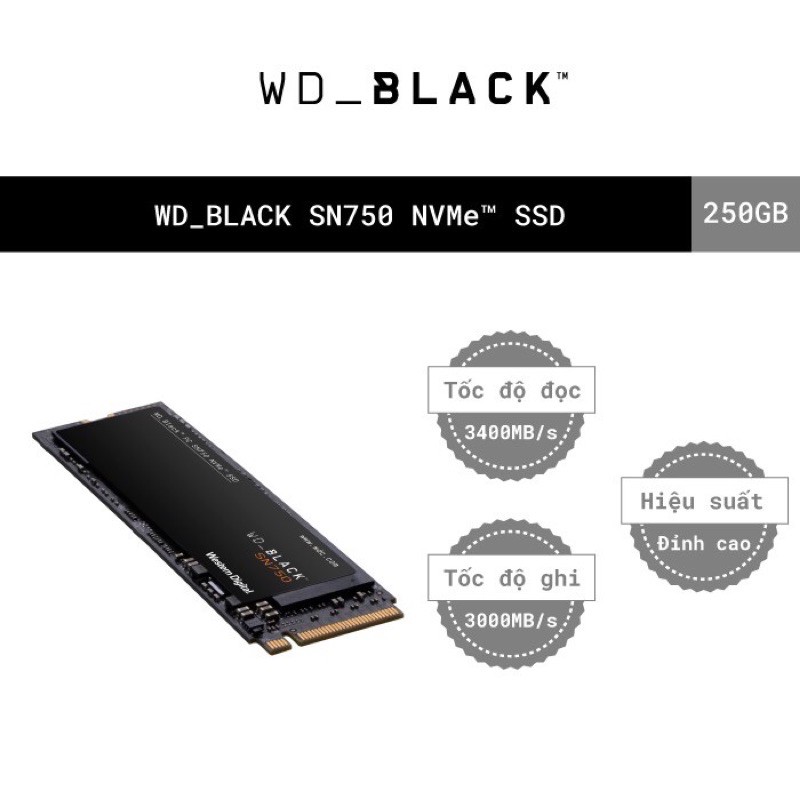 Ổ cứng ssd vnme WD BLACK SN750 500GB CHÍNH HÃNG