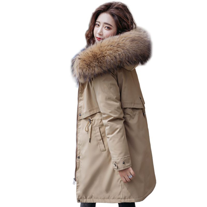 HÀNG SẴN SLL Áo khoác lót lông dáng dài siêu ấm