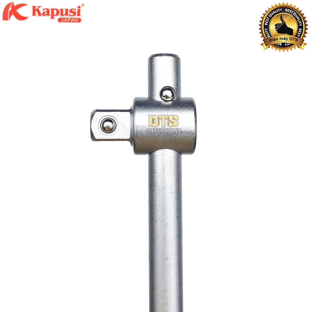 Tay nối dài khẩu đầu trượt Nhật Kapusi 1/2&quot;x10&quot;, Cần Siết Đầu Trượt (Kéo) thép cứng CR-V cao cấp