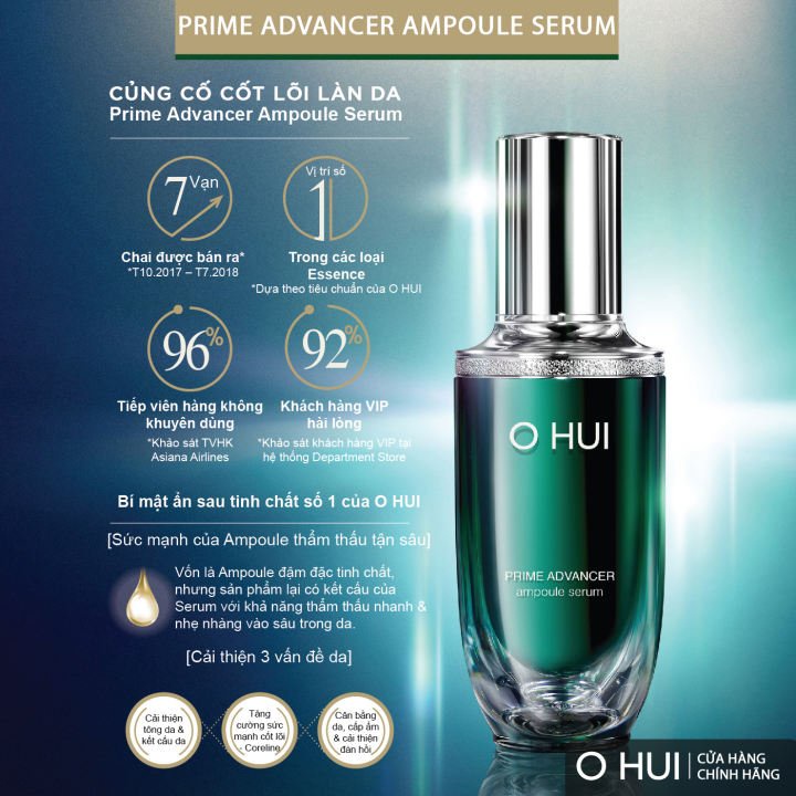 (XẢ KHO) Tinh chất chống lão hóa,xóa mờ nét nhăn,ohui PRIME ADVANCER SERUM