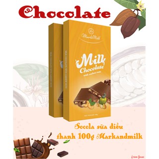 Socola sữa hạt điều thanh 100g vị ngọt thanh, hòa quyện cùng vị béo béo của hạt điều cho bạn hương vị tươi mới