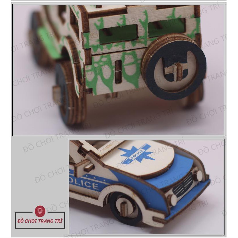 Đồ chơi lắp ráp gỗ 3D - Mô hình XE - Trang trí tiểu cảnh