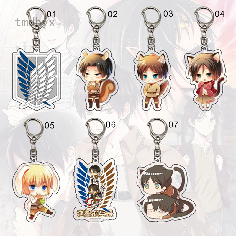 Tmdbyx CHIBI Móc Khóa Kèm 5 Mô Hình Nhân Vật Phim Attack On Titan Dễ Thương