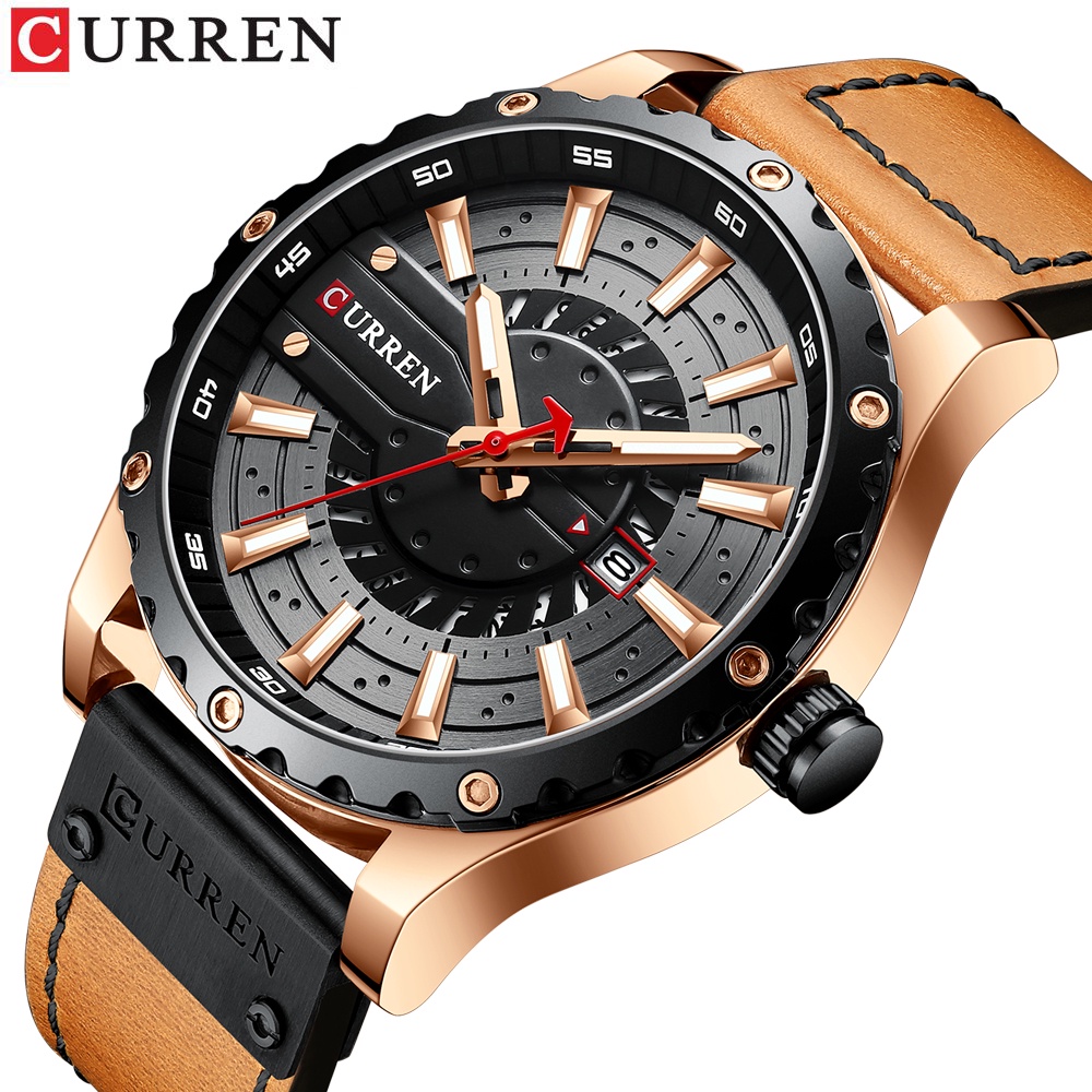 Đồng hồ CURREN 8374xs thạch anh dây da chống nước cổ điển cho nam