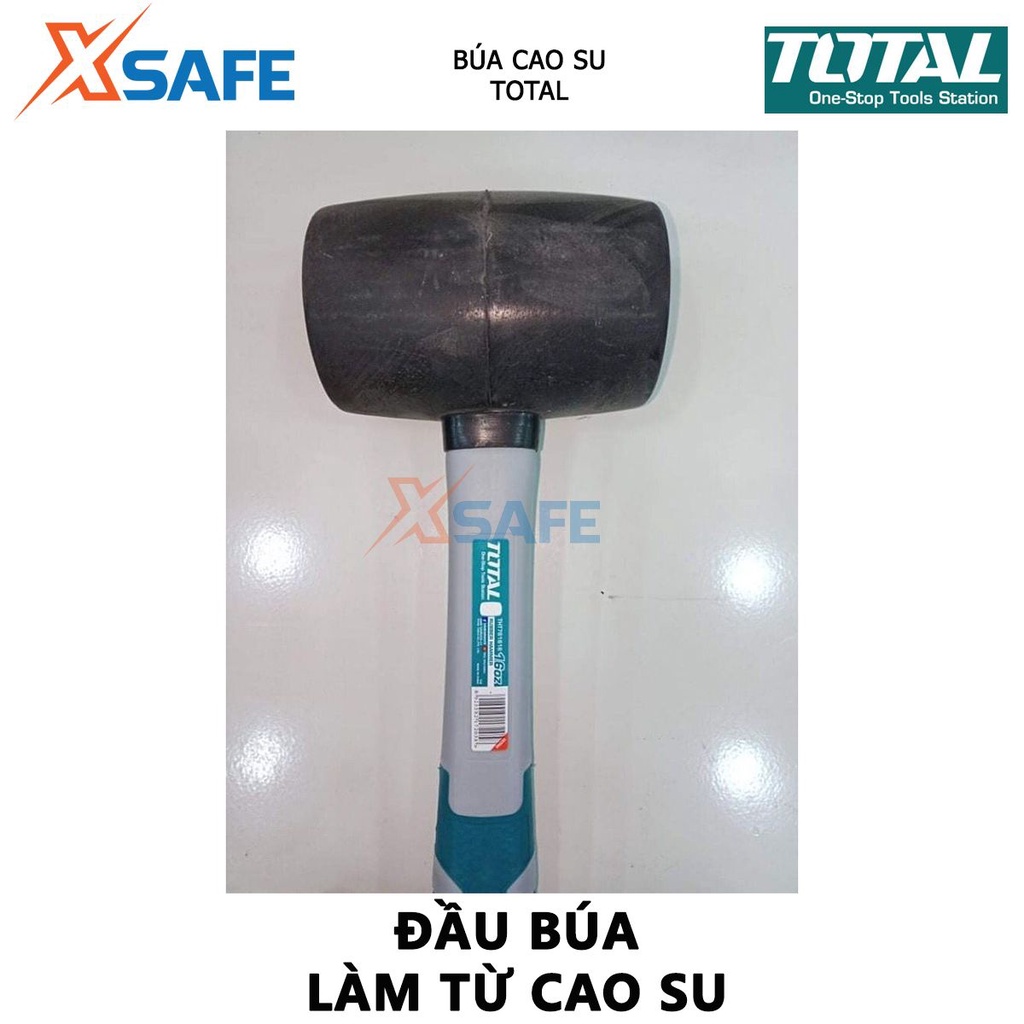 Búa cao su TOTAL Búa cầm tay mini chất liệu cao su chống dầu, chông mài mòn, tay cầm gỗ chắc chắn, tăng ma sát - [XSAFE]