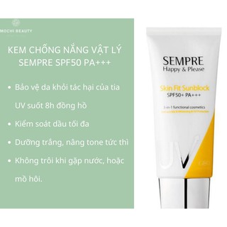 [SIÊU HOT] Kem chống nắng 100ml vật lý có màu dưỡng trắng da Sempre