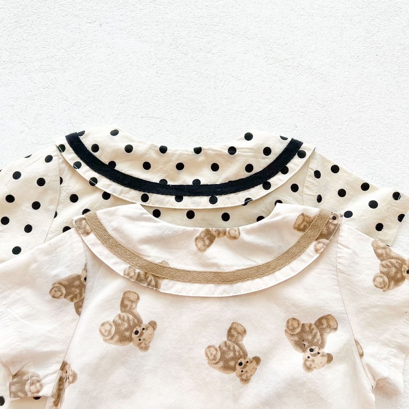 Bộ Áo Liền Quần Ngắn Tay Bằng Vải Cotton In Họa Tiết Dễ Thương Dành Cho Bé Trai Gái Sơ Sinh