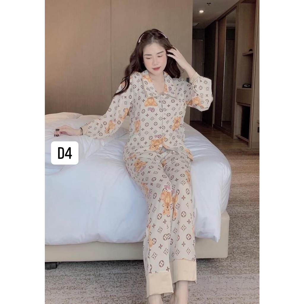 Đồ bộ nữ pijama mặc nhà áo dài tay quần dài lụa Mango Satin cao cấp chất mềm mịn mặc nhẹ mát nhiều hình