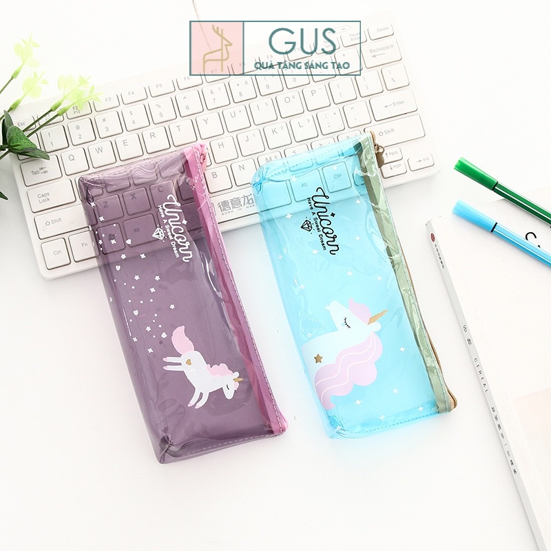 Túi bút nhựa trong Unicorn GUSShop