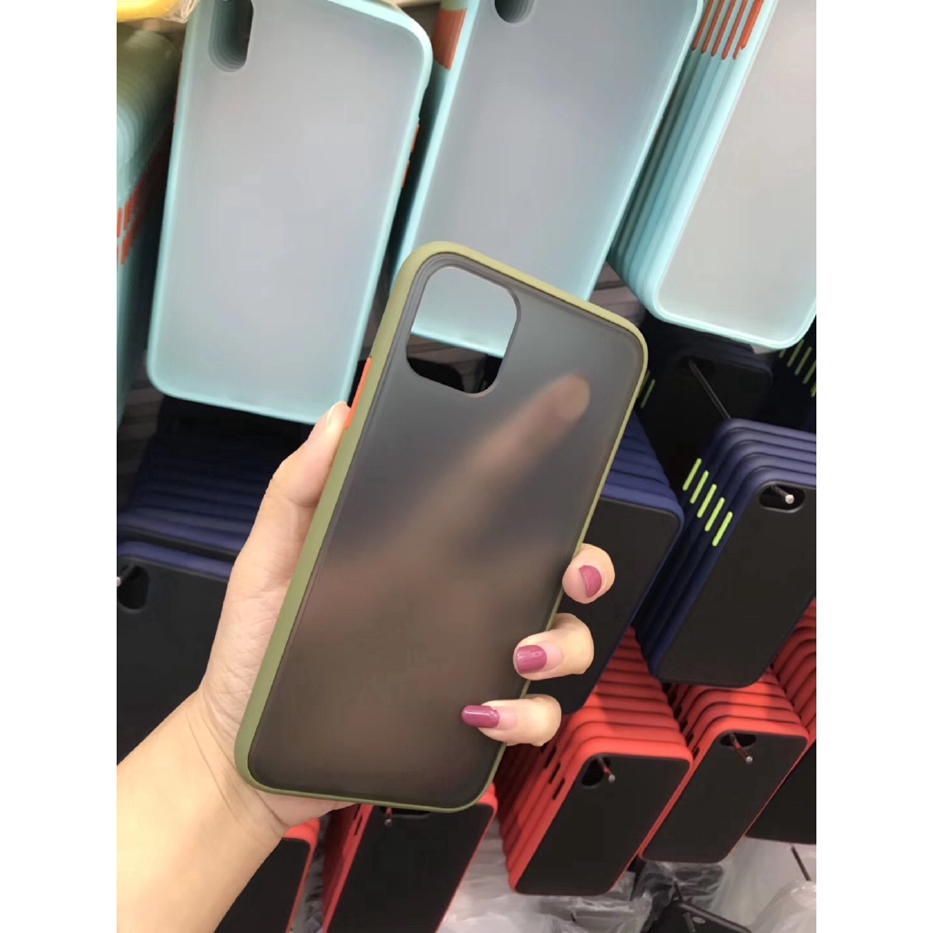 Ốp oại mềm mặt lưng màu đục viền màu kẹo chống trơn cho iPhone 11 Pro X XS Max XR 6 7 8 Plus 11Pro Max | BigBuy360 - bigbuy360.vn