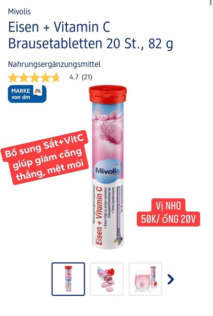 Viên sủi Mivolis Đức | Thế Giới Skin Care