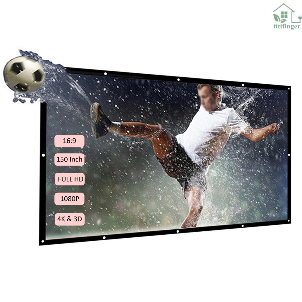 Màn Hình Máy Chiếu Titi H150 150 '' Hd 16: 9 Có Thể Gập Lại Và Phụ Kiện