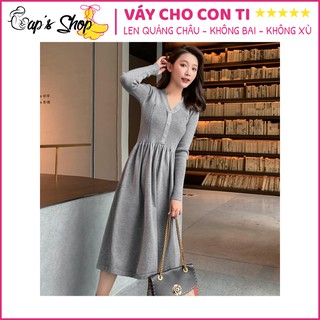 (HÀNG SẴN- Video shop quay) Váy cho con ti + váy bầu + chất len dày mịn, dáng siêu dấu bụng