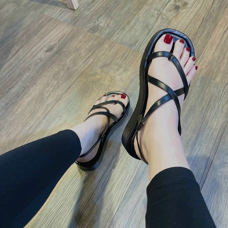 SANDAL ĐẾ BÁNH MÌ 3CM QUAI XỎ NGÓN