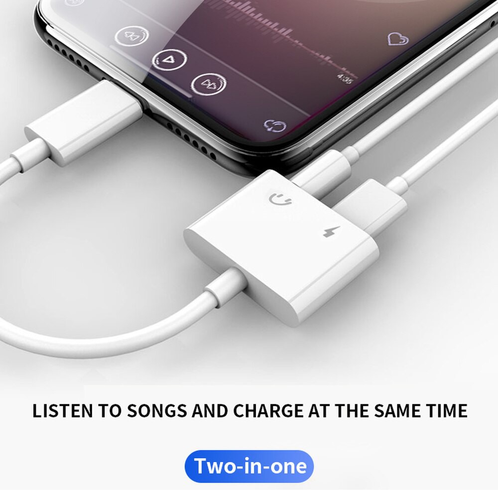 Jack chuyển đổi 2 in 1- Cổng chuyển đổi- Giắc chuyển đổi tai nghe iphone cổng lightning sang 3,5 và lightning Remax