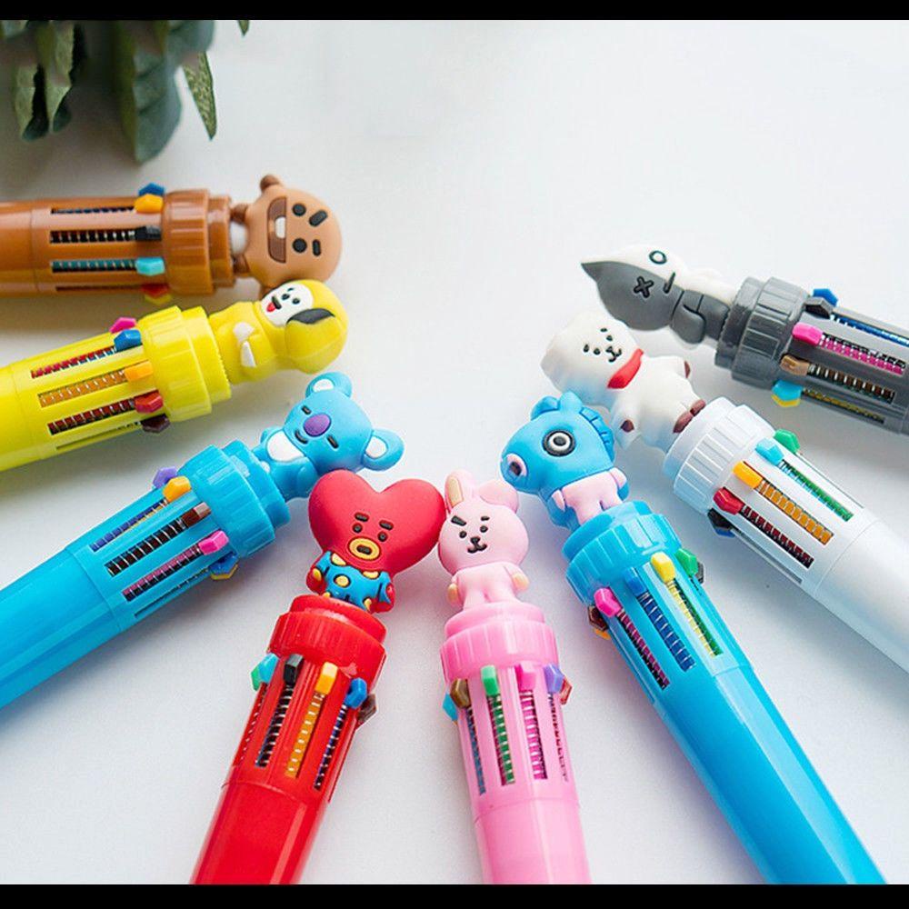 Bút Bi Có Thể Thu Gọn In Hình BT21 BTS Van Rj Cooky Mang Chimmy