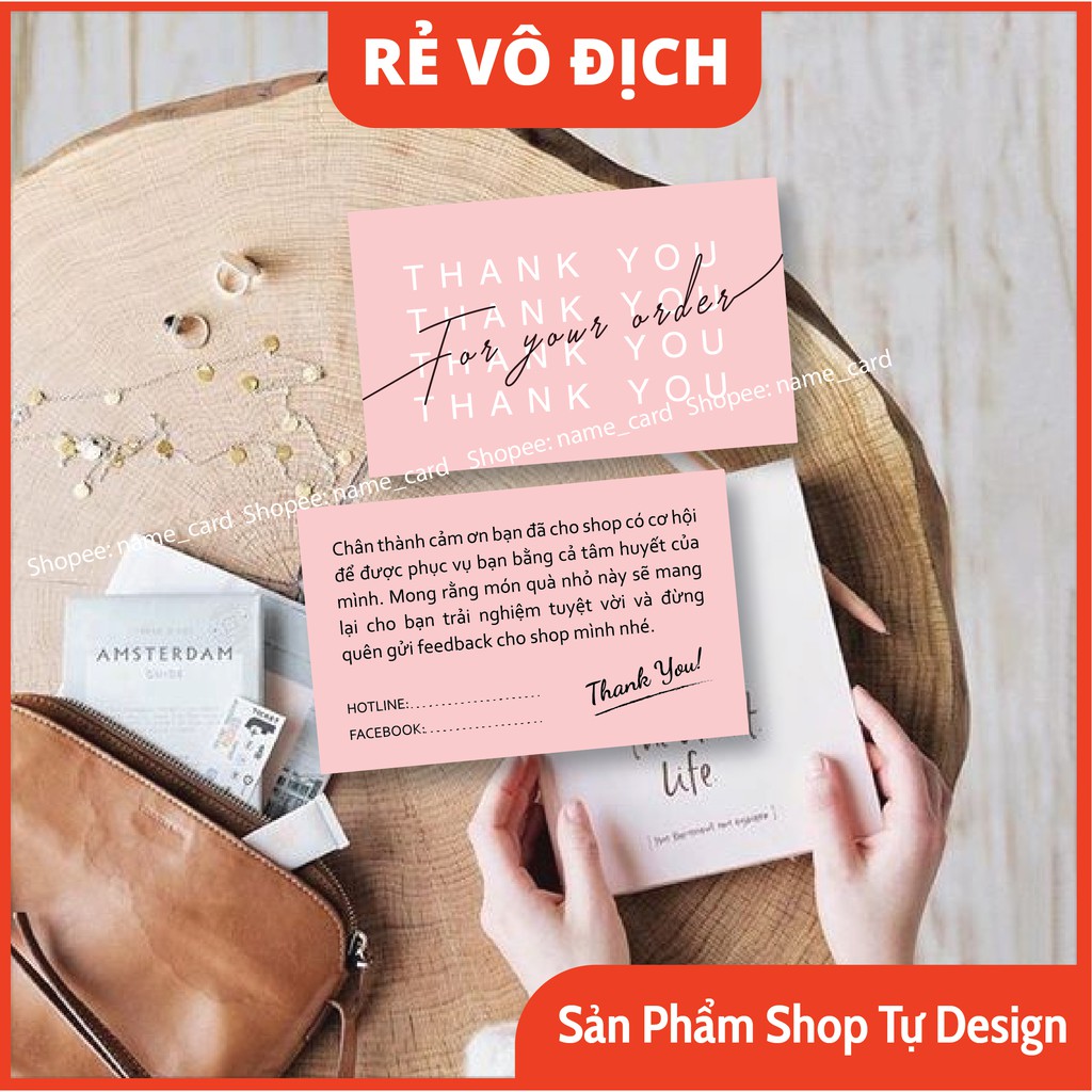 Thiệp cảm ơn khách hàng, thank you card dành cho shop bán hàng có sẵn tại shop