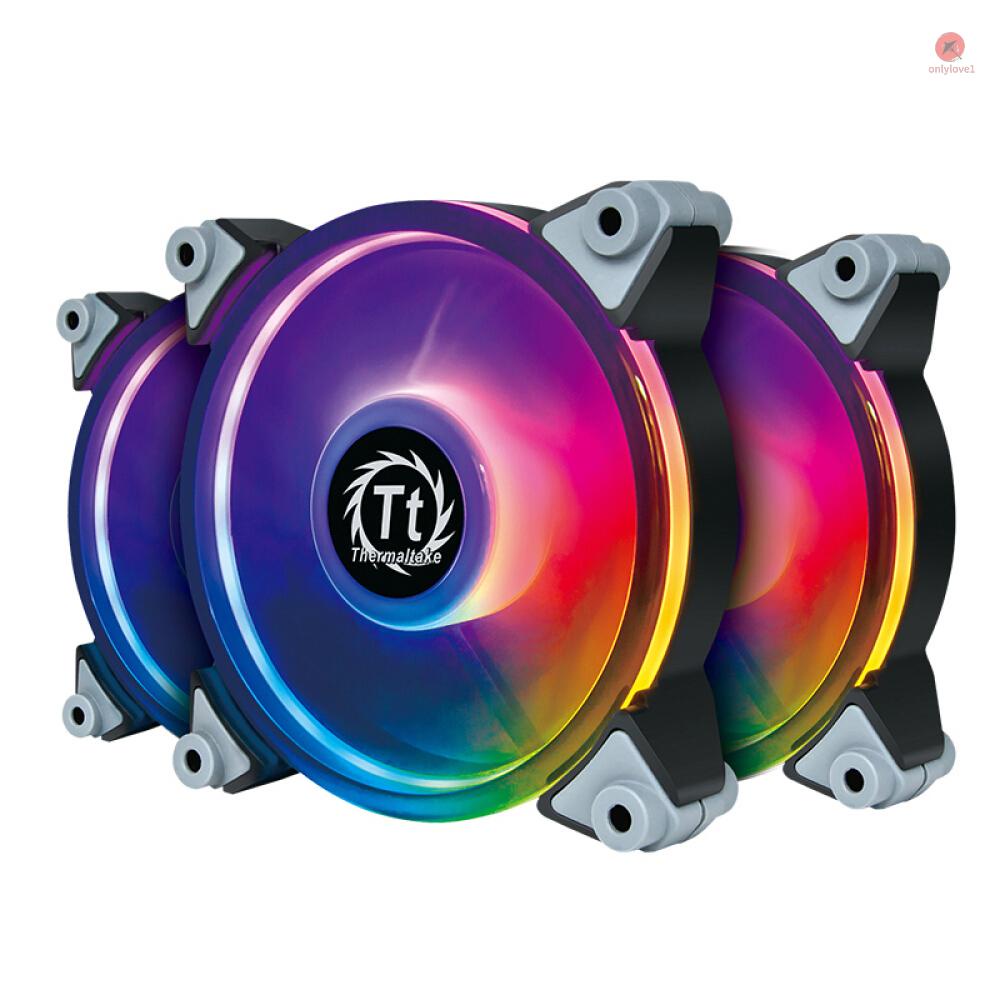 Bộ 3 quạt và hub điều khiển hiệu ứng ánh sáng đồng bộ RGB ARGB thiết kế dập nổi cánh quạt mạ chân không chống rung