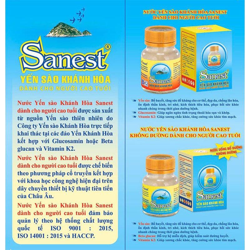 Nước Yến sào Khánh Hòa Sanest dành cho người cao tuổi - 095H1. | BigBuy360 - bigbuy360.vn