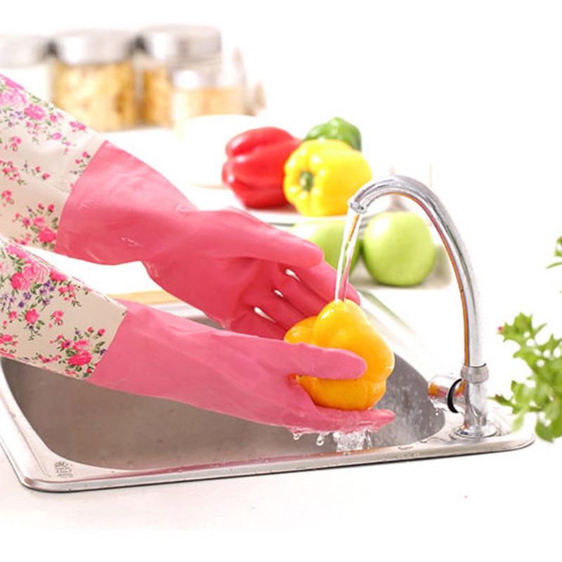 Găng tay cao su kháng nước tiện lợi cho rửa chén
