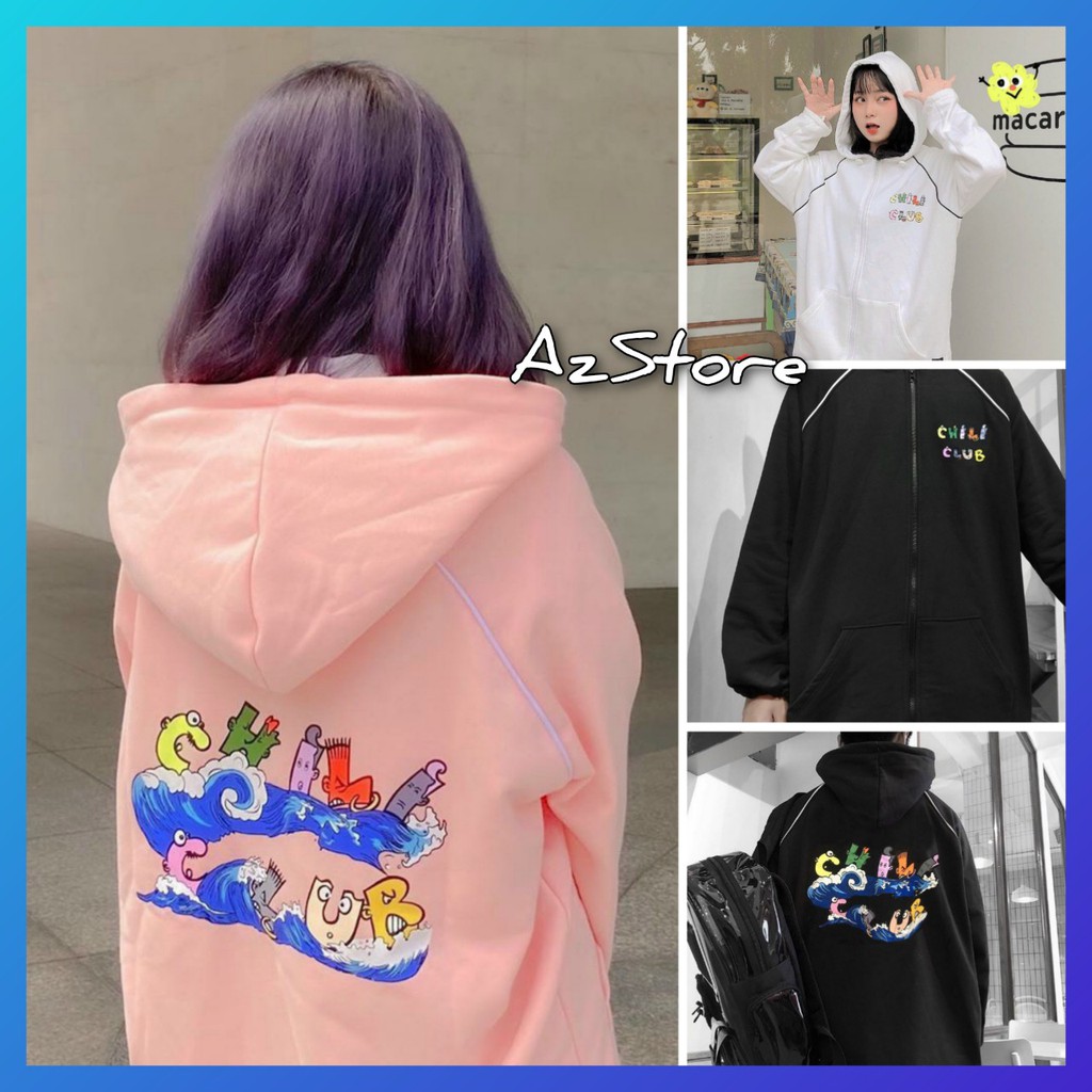 ÁO KHOÁC NỈ HOODIE DÂY KÉO NAM NỮ HOOIDE AZ0011