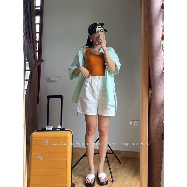 Quần lửng thô chun lưng QC