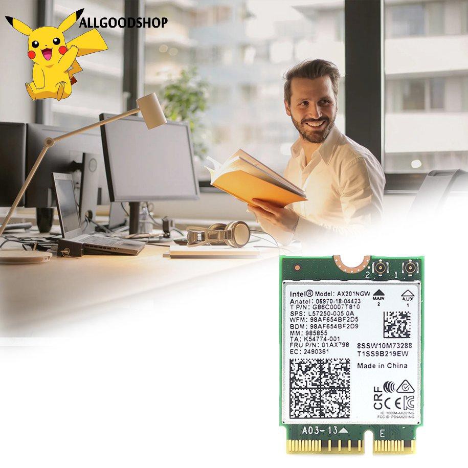 Card mạng không dây băng tần kép Intel Wi-Fi 6 Ax201 Bluetooth 5.0 2.4g/5g Ngff E C