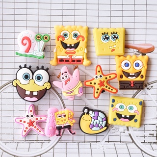 Phụ Kiện Trang Trí Giày Crocs Hình Sao Biển Cua Ốc Sên SpongeBob Jibitz Charm Anime Patrick Star Jibits