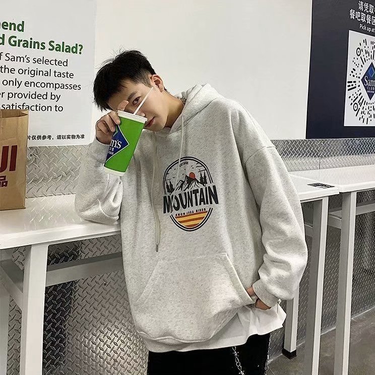 Áo Hoodies Tay Dài Hoạ Tiết In Phong Cách Hàn Quốc Size M-2Xl