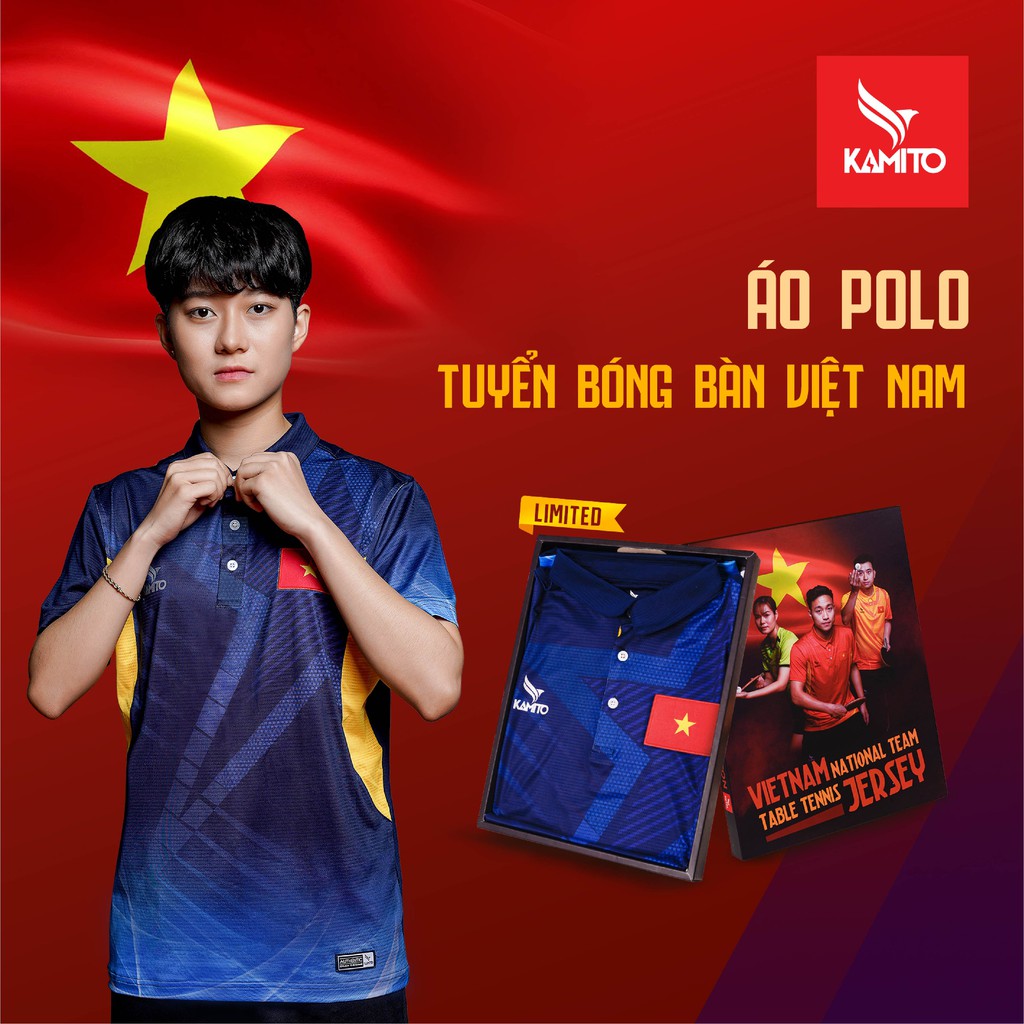 [Bản Limited] Áo Polo Tuyển Bóng Bàn Việt Nam KAMAP2104 KAMITO