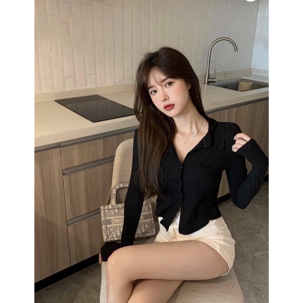 [ CÓ ẢNH THẬT + VIDEO TỰ QUAY ] Áo Len Tăm Co Dãn Cúc Lệch Có 3 Màu Xinh Lạ Lạ Lắm Nha Hàng Đẹp L1 | BigBuy360 - bigbuy360.vn